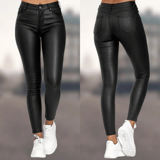 Dames Strakke Lange Broek Zwart