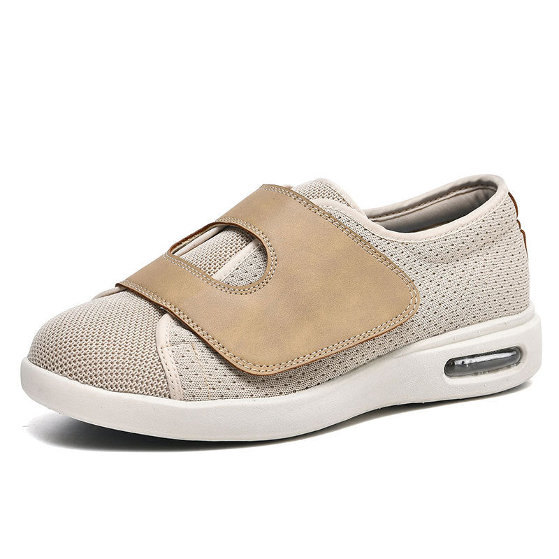 Dames Comfortschoenen met Verstelbare Klittenband Beige