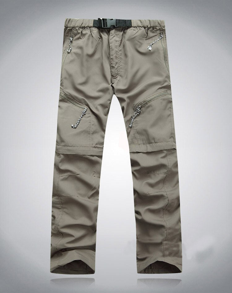 Heren Afritsbroek Converteerbaar met Elastische Taille en Ritsen boven de Knie