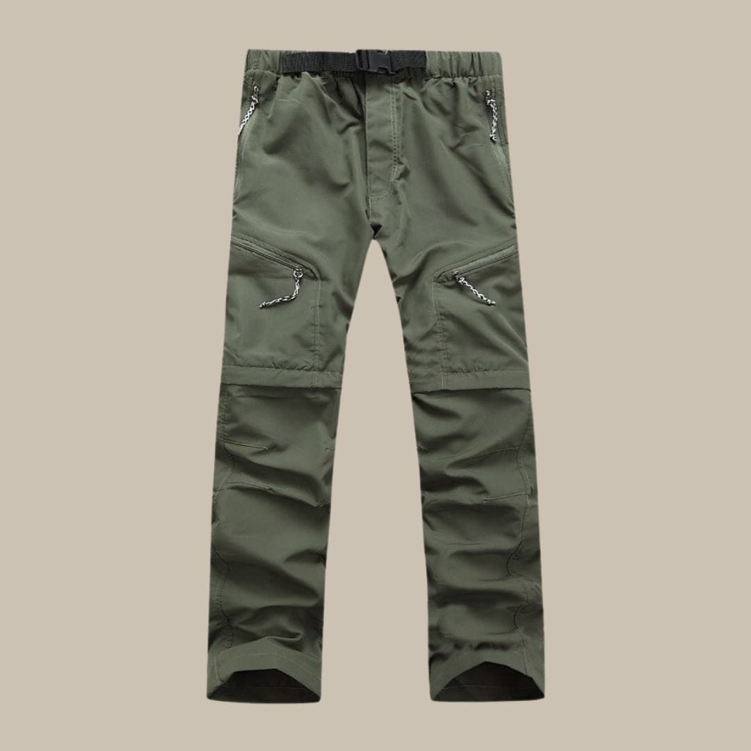 Heren Afritsbroek Converteerbaar met Elastische Taille en Ritsen boven de Knie