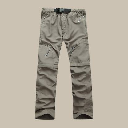Heren Afritsbroek Converteerbaar met Elastische Taille en Ritsen boven de Knie