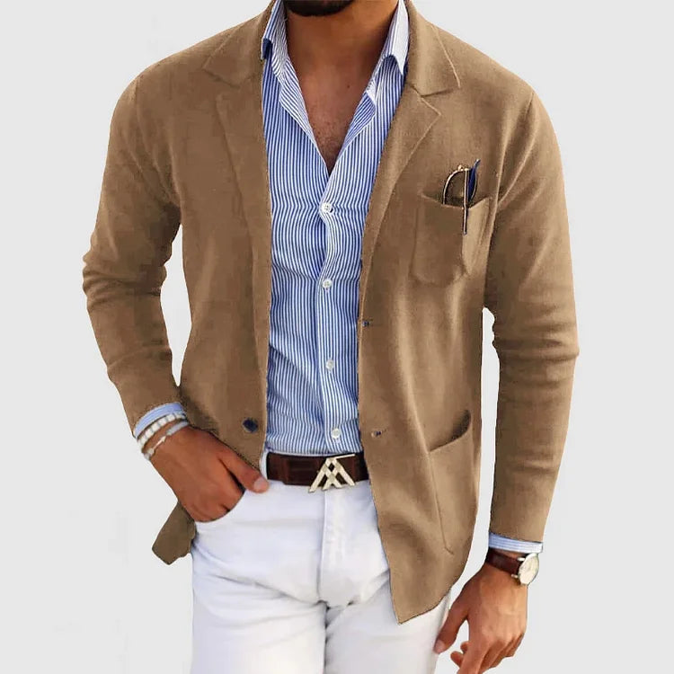 Heren Slim Fit Blazer Casual Beige