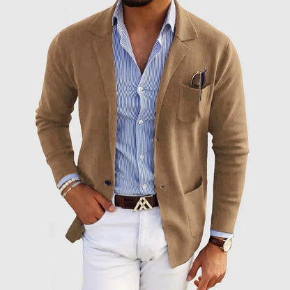 Heren Slim Fit Blazer Casual Beige