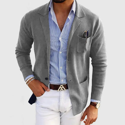 Heren Slim Fit Blazer Casual Grijs