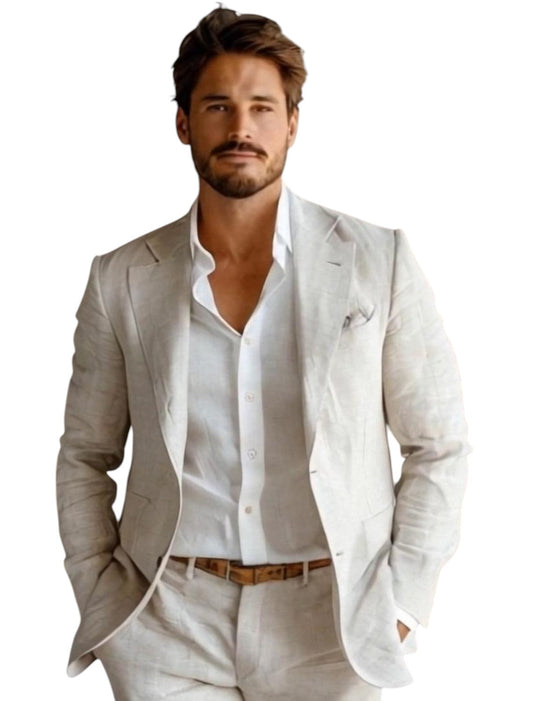 Heren Blazer met Reverskraag Beige