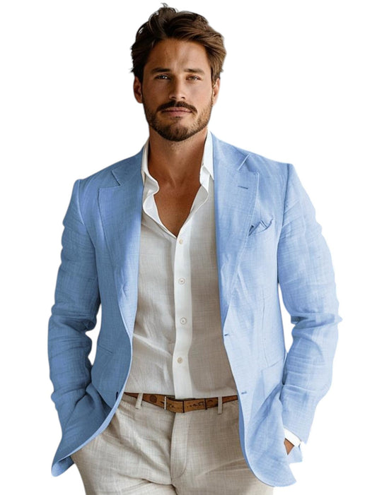 Heren Blazer met Reverskraag Blauw