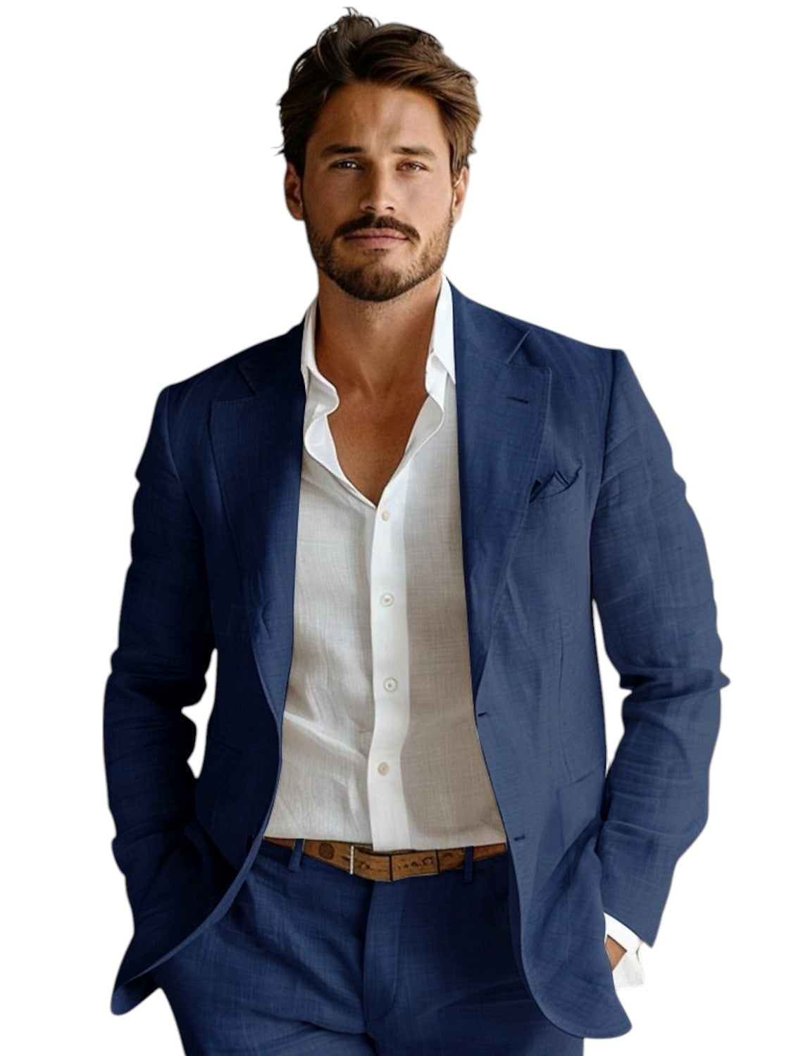 Heren Blazer met Reverskraag Marineblauw
