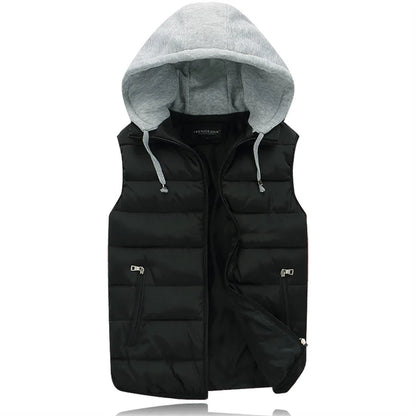 Heren Bodywarmer met Capuchon Gewatteerd Zwart