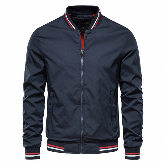 Heren Bomberjack met Rits - Harrington Jas Marineblauw