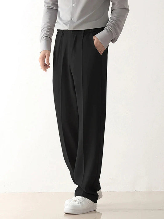 Heren Pantalon met Draped Design en Tailored Fit