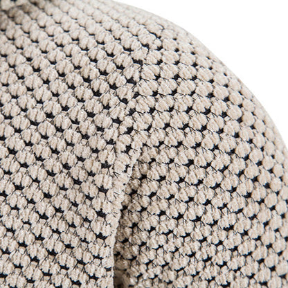 Heren Lange Gebreide Jas met Capuchon en Ritssluiting