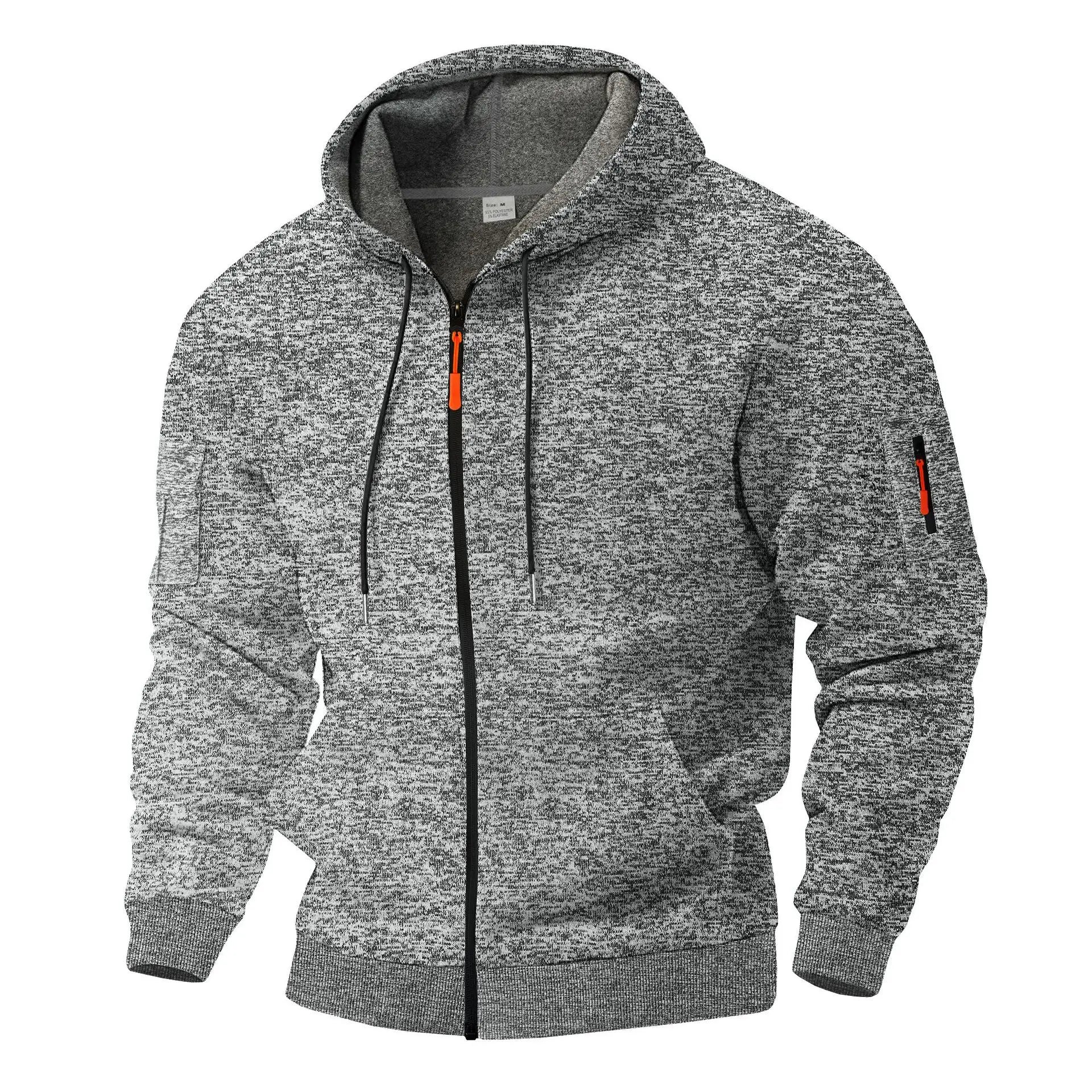 Heren Fleece Vest met Capuchon en Rits voor Outdoor en Casual Gebruik