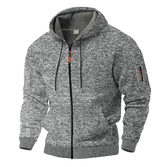 Heren Fleece Vest met Capuchon en Rits voor Outdoor en Casual Gebruik