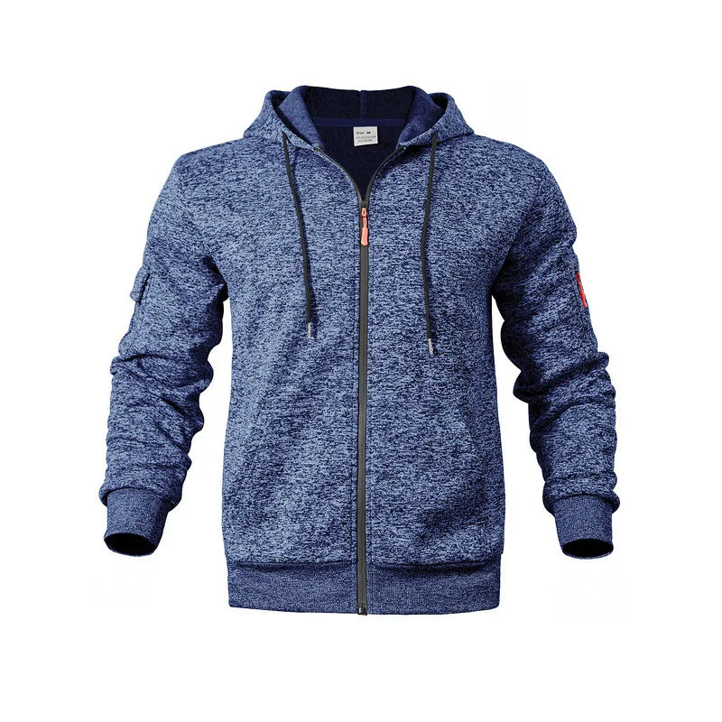 Heren Fleece Vest met Capuchon en Rits voor Outdoor en Casual Gebruik