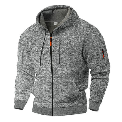 Heren Fleece Vest met Capuchon en Rits voor Outdoor en Casual Gebruik Grijs
