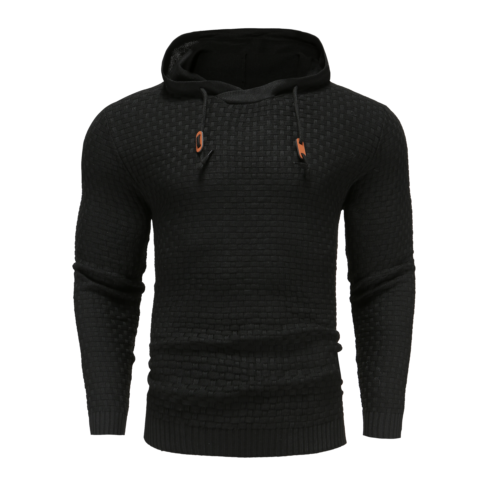 Heren Hoodie Slim Fit met Capuchon en Trekkoorden Zwart