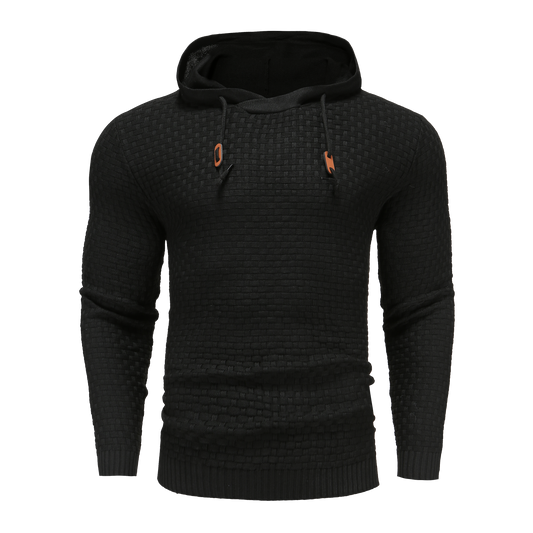 Heren Hoodie Slim Fit met Capuchon en Trekkoorden Zwart