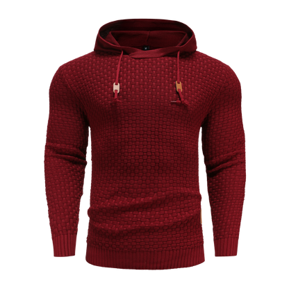 Heren Hoodie Slim Fit met Capuchon en Trekkoorden Bordeauxrood