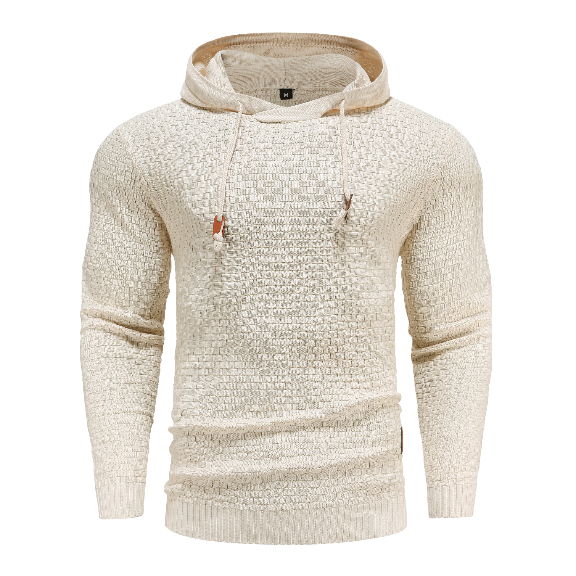 Heren Hoodie Slim Fit met Capuchon en Trekkoorden Beige