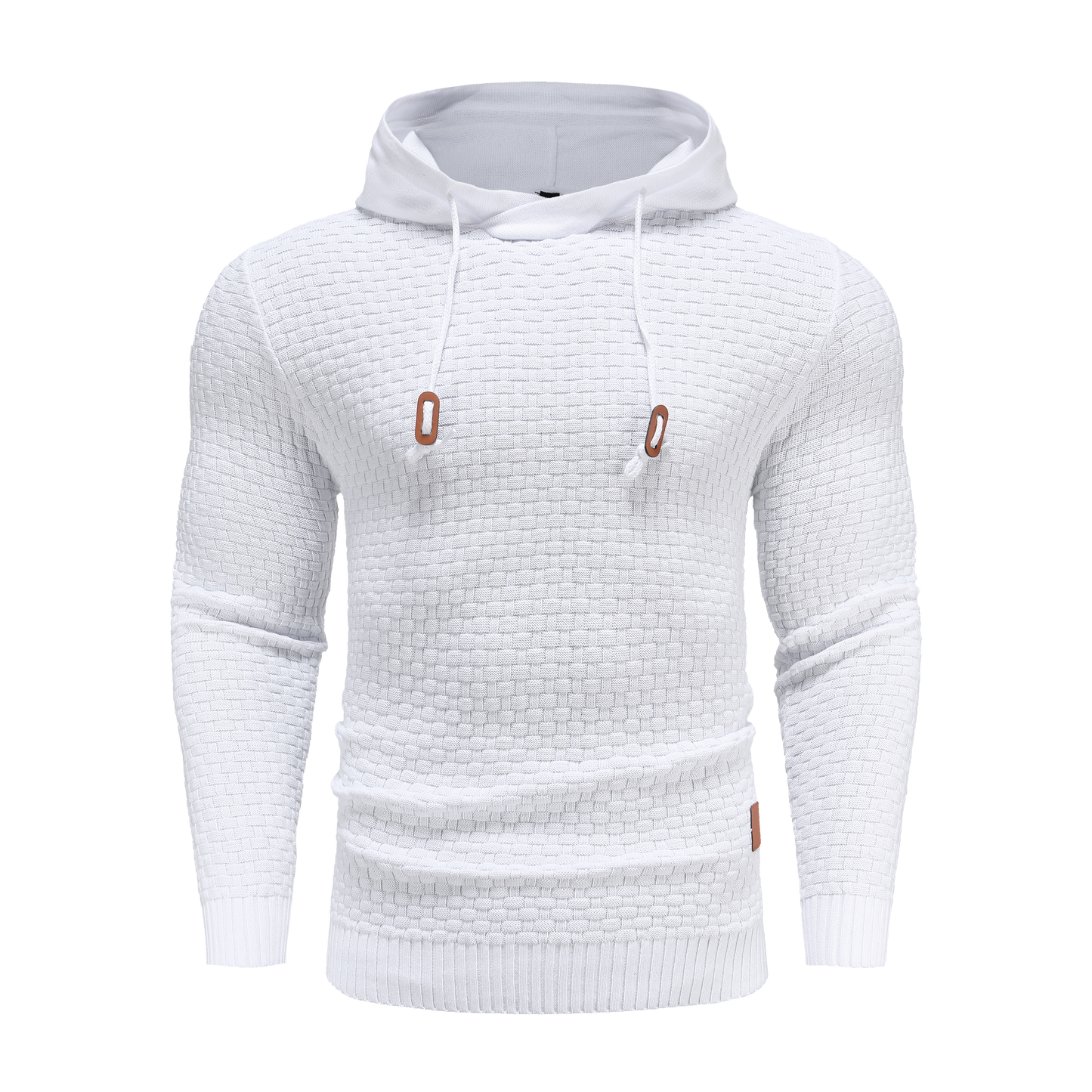 Heren Hoodie Slim Fit met Capuchon en Trekkoorden Wit
