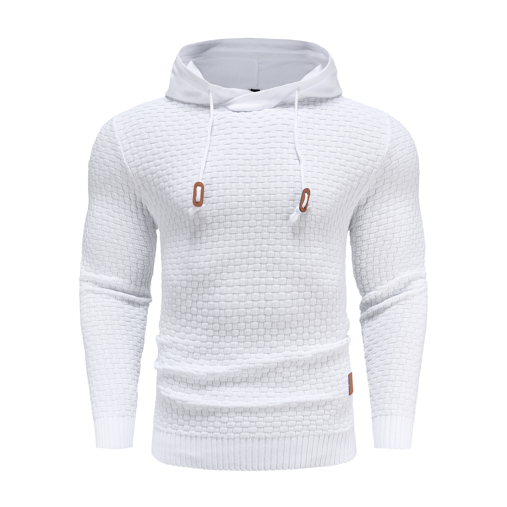 Heren Hoodie Slim Fit met Capuchon en Trekkoorden Wit