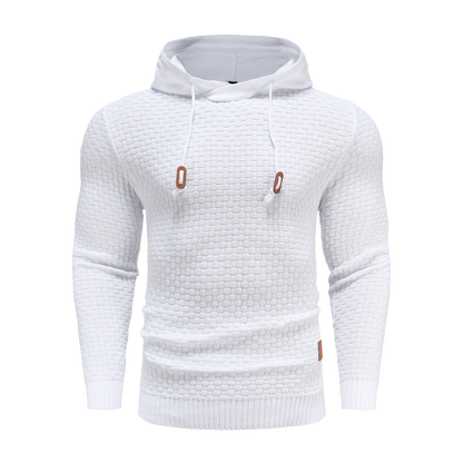 Heren Hoodie Slim Fit met Capuchon en Trekkoorden Wit