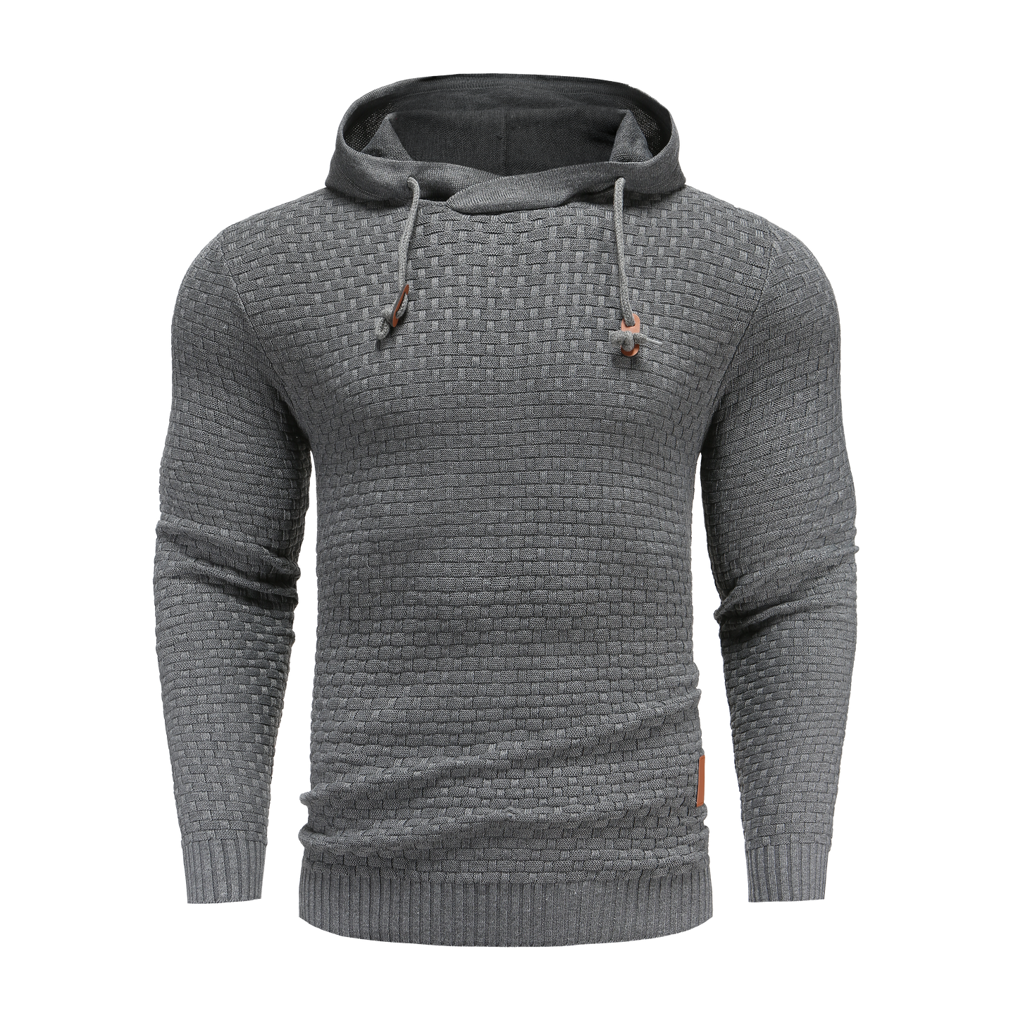 Heren Hoodie Slim Fit met Capuchon en Trekkoorden Donkergrijs