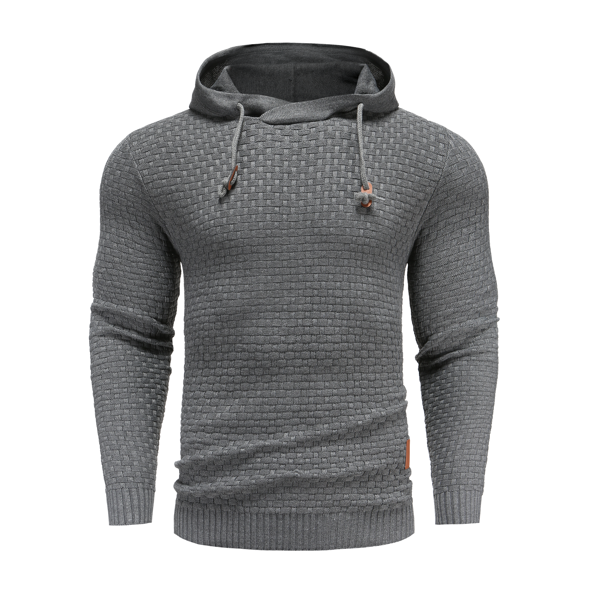 Heren Hoodie Slim Fit met Capuchon en Trekkoorden Donkergrijs