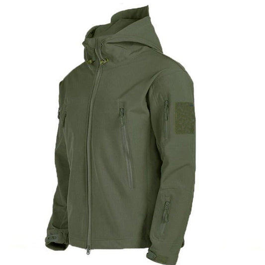 Heren Tactisch Outdoor Jack met Capuchon en Ritssluiting Groen