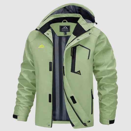 Heren Ski Jas met Capuchon Waterproof Lichtgroen