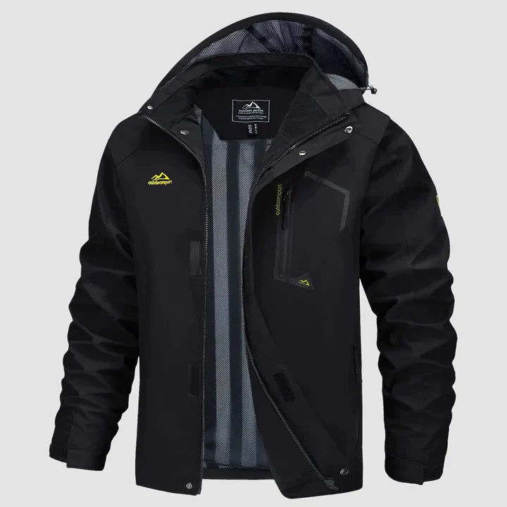 Heren Ski Jas met Capuchon Waterproof Zwart