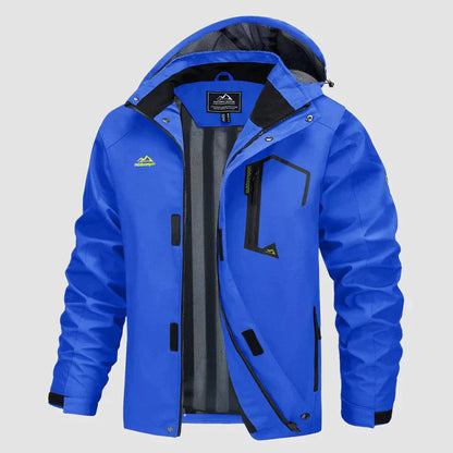 Heren Ski Jas met Capuchon Waterproof Blauw