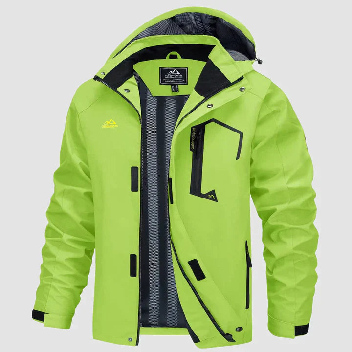 Heren Ski Jas met Capuchon Waterproof Groen