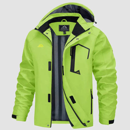 Heren Ski Jas met Capuchon Waterproof Groen