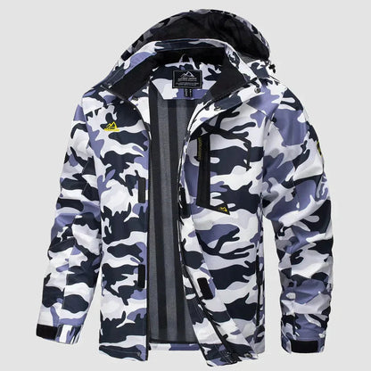 Heren Ski Jas met Capuchon Waterproof Grijs camouflage