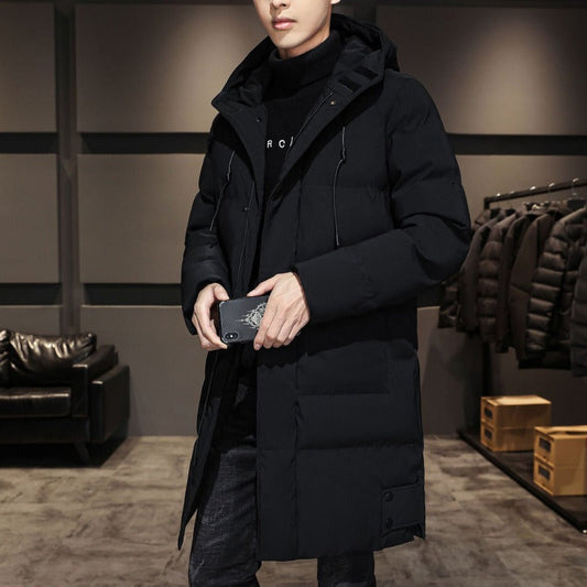 Heren Parka Winterjas met Capuchon en Puffer Zwart
