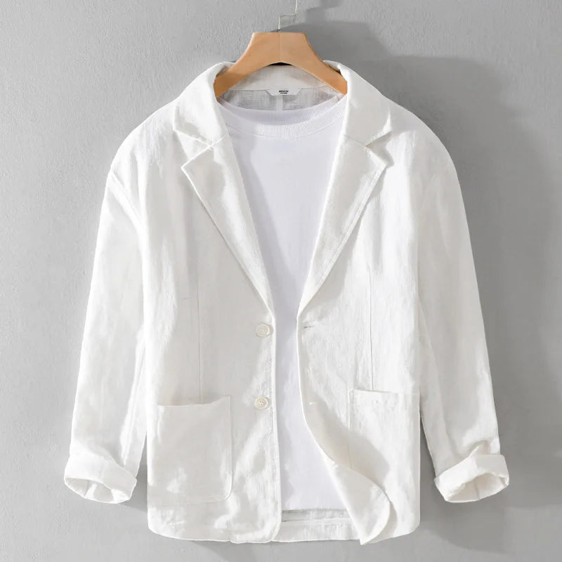 Heren Blazer met Relaxed Fit en Unieke Afwerking Wit
