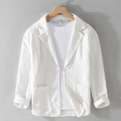 Heren Blazer met Relaxed Fit en Unieke Afwerking Wit