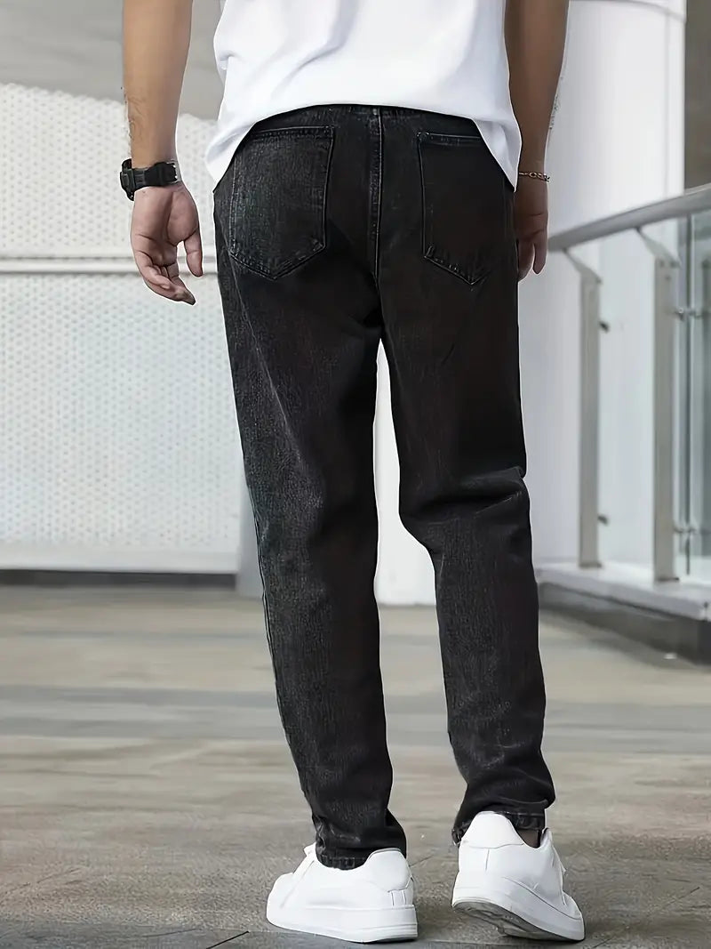 Heren Jeans met Rechte Pijpen en Lichte Wassing