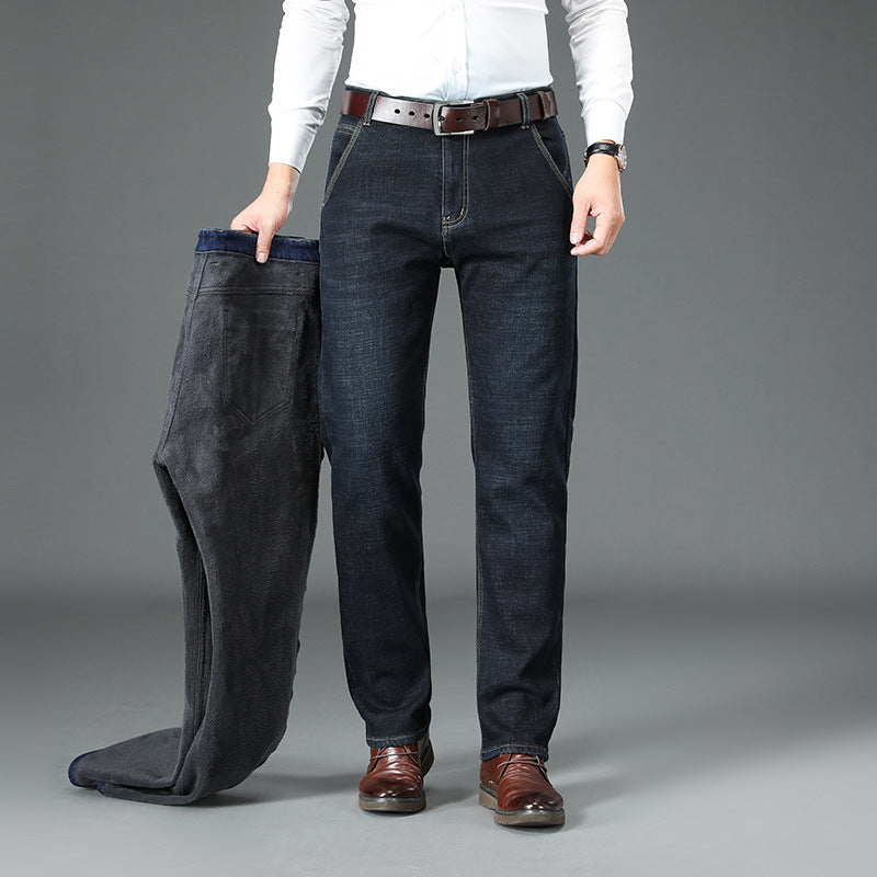 Heren Jeans met Rechte Pijpen en Gevoerde Binnenkant