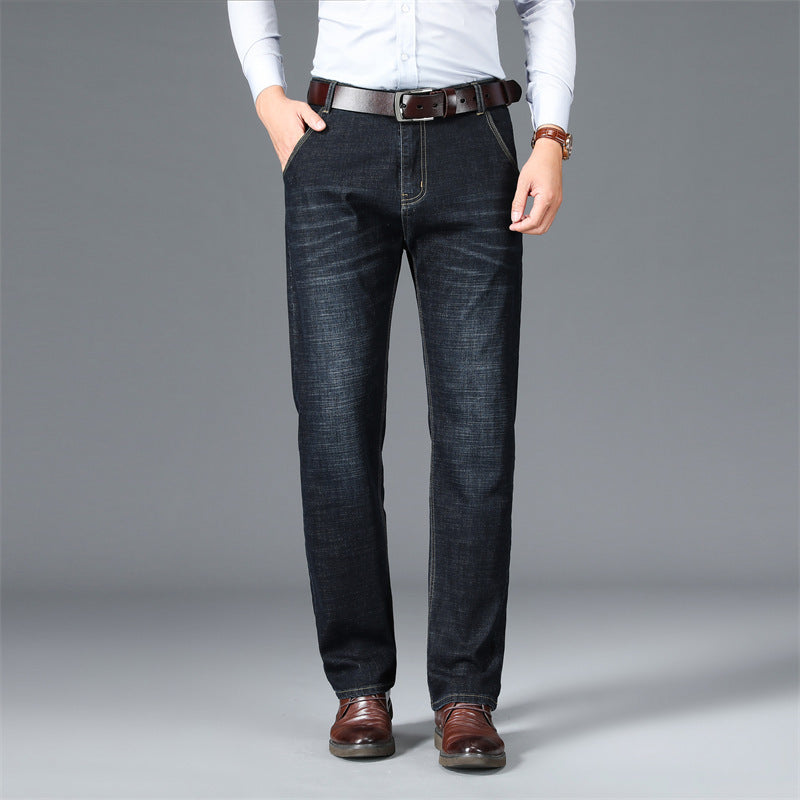 Heren Jeans met Rechte Pijpen en Gevoerde Binnenkant
