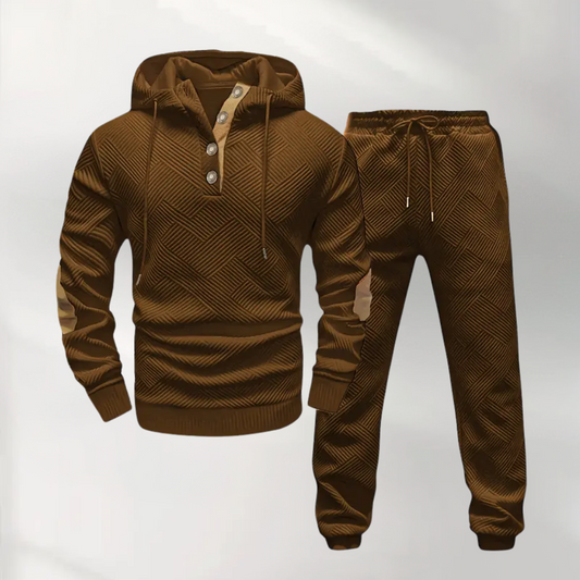 Heren Trainingspak met Hoodie en Joggingbroek Bruin
