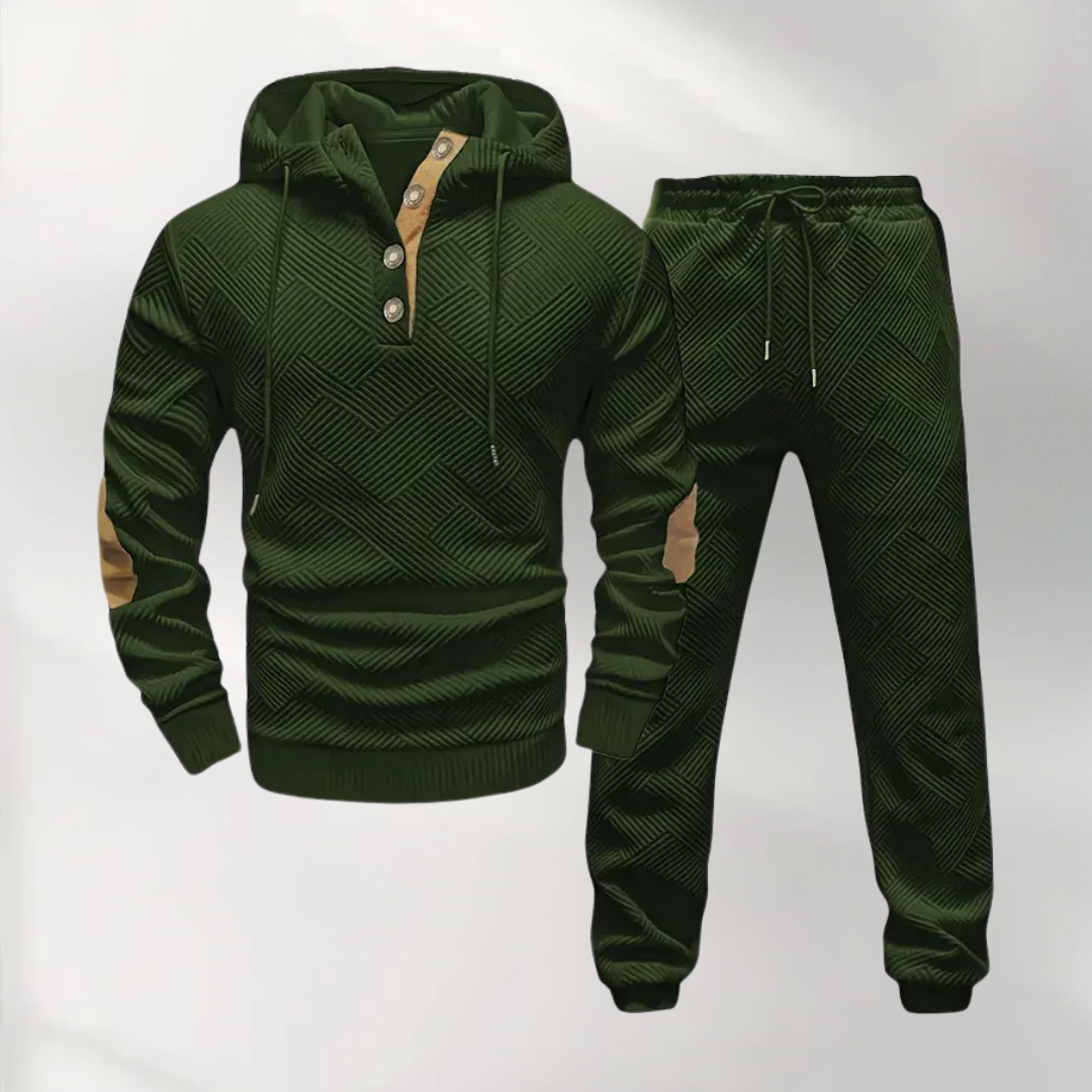 Heren Trainingspak met Hoodie en Joggingbroek Donkergroen