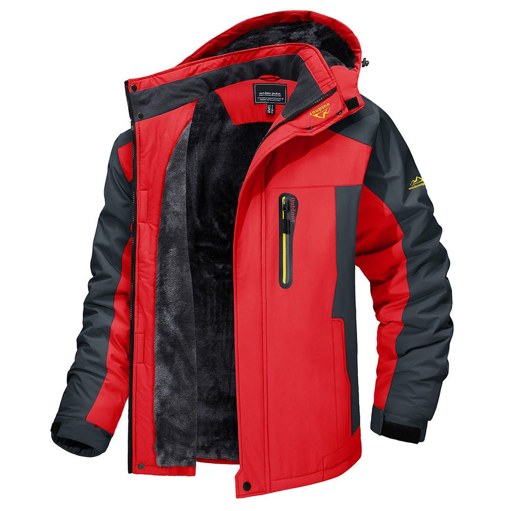 Heren Winterjas met Wind- en Waterdichte Bescherming Rood