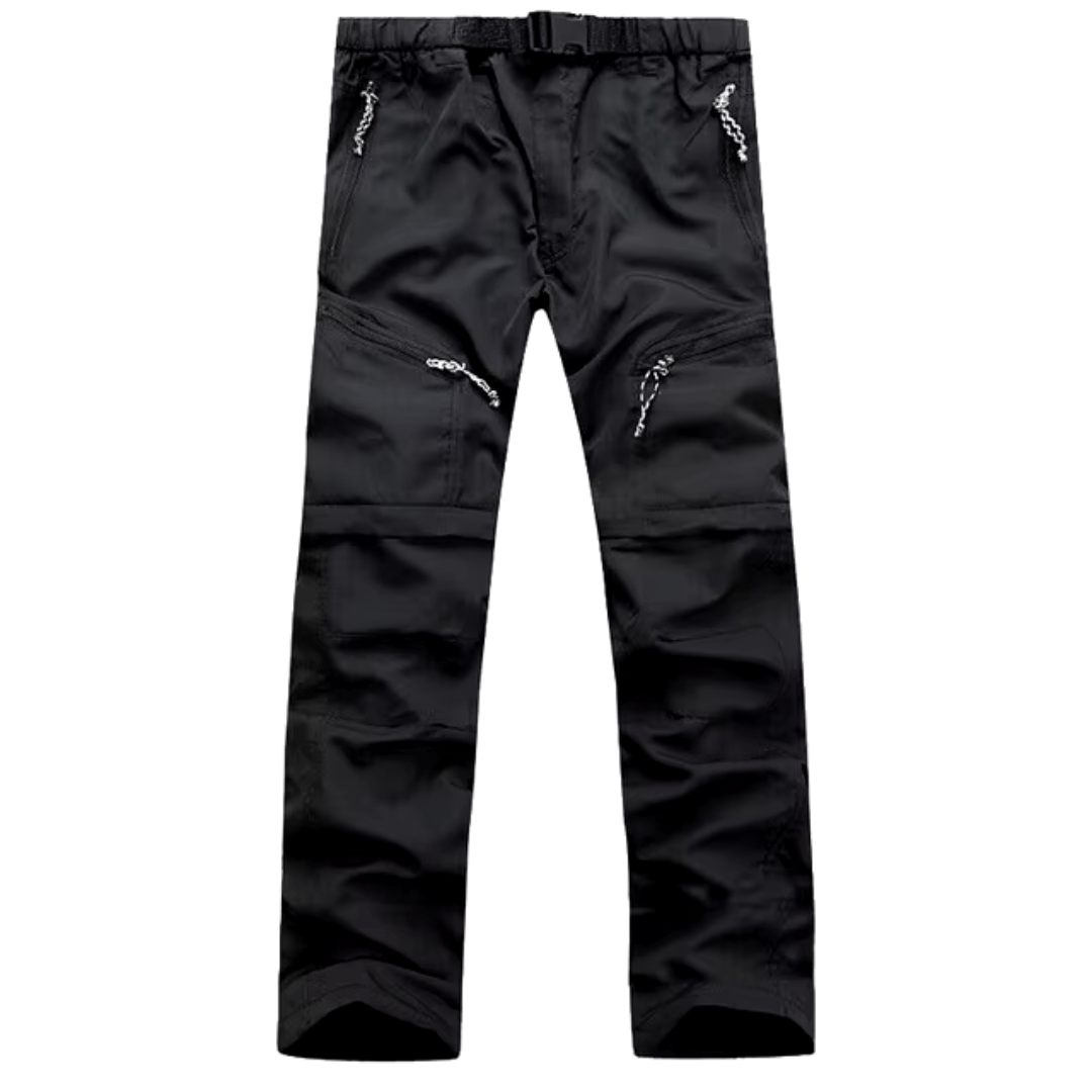 Heren Outdoorbroek met Afritsbare Benen en Rechte Pijpen Zwart