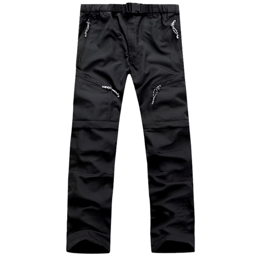 Heren Outdoorbroek met Afritsbare Benen en Rechte Pijpen Zwart
