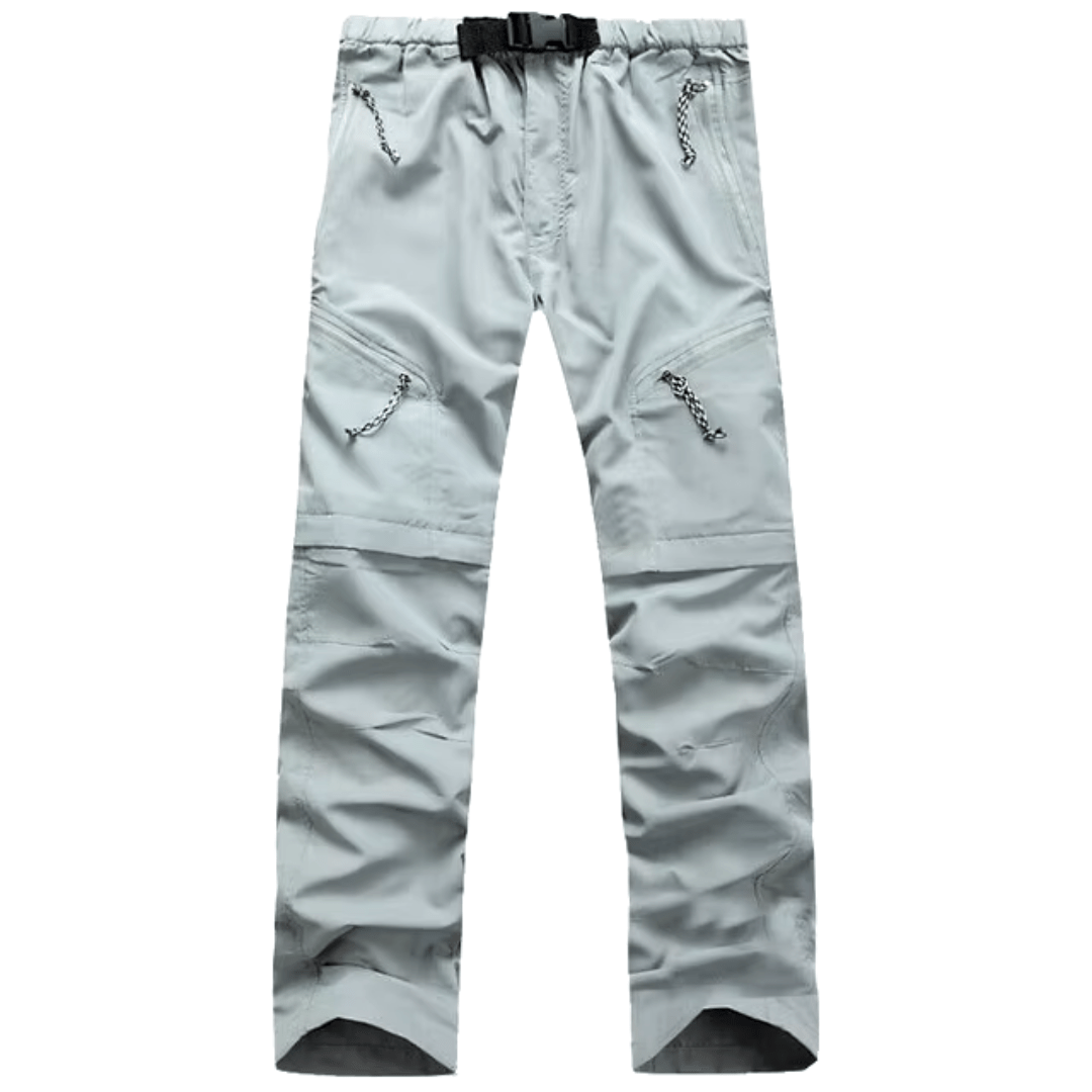 Heren Outdoorbroek met Afritsbare Benen en Rechte Pijpen Lichtgrijs