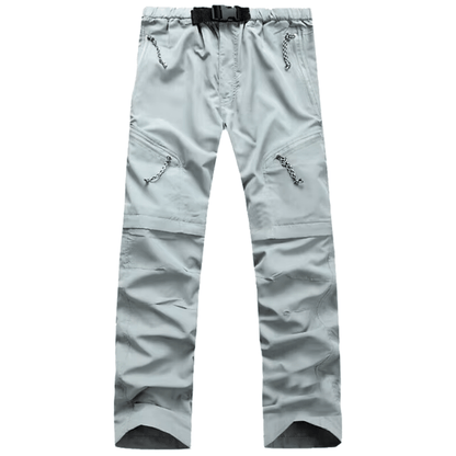Heren Outdoorbroek met Afritsbare Benen en Rechte Pijpen Lichtgrijs