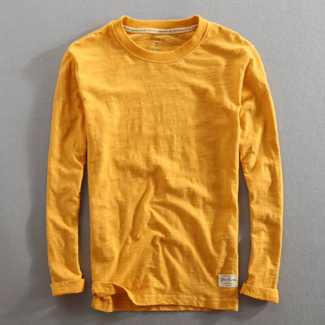 Heren Lange Mouwen Shirt Oranje