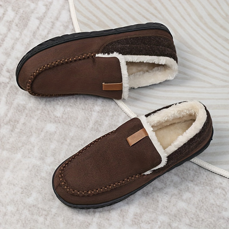Heren Pantoffels Winter met Comfortabele Zool Donkerbruin